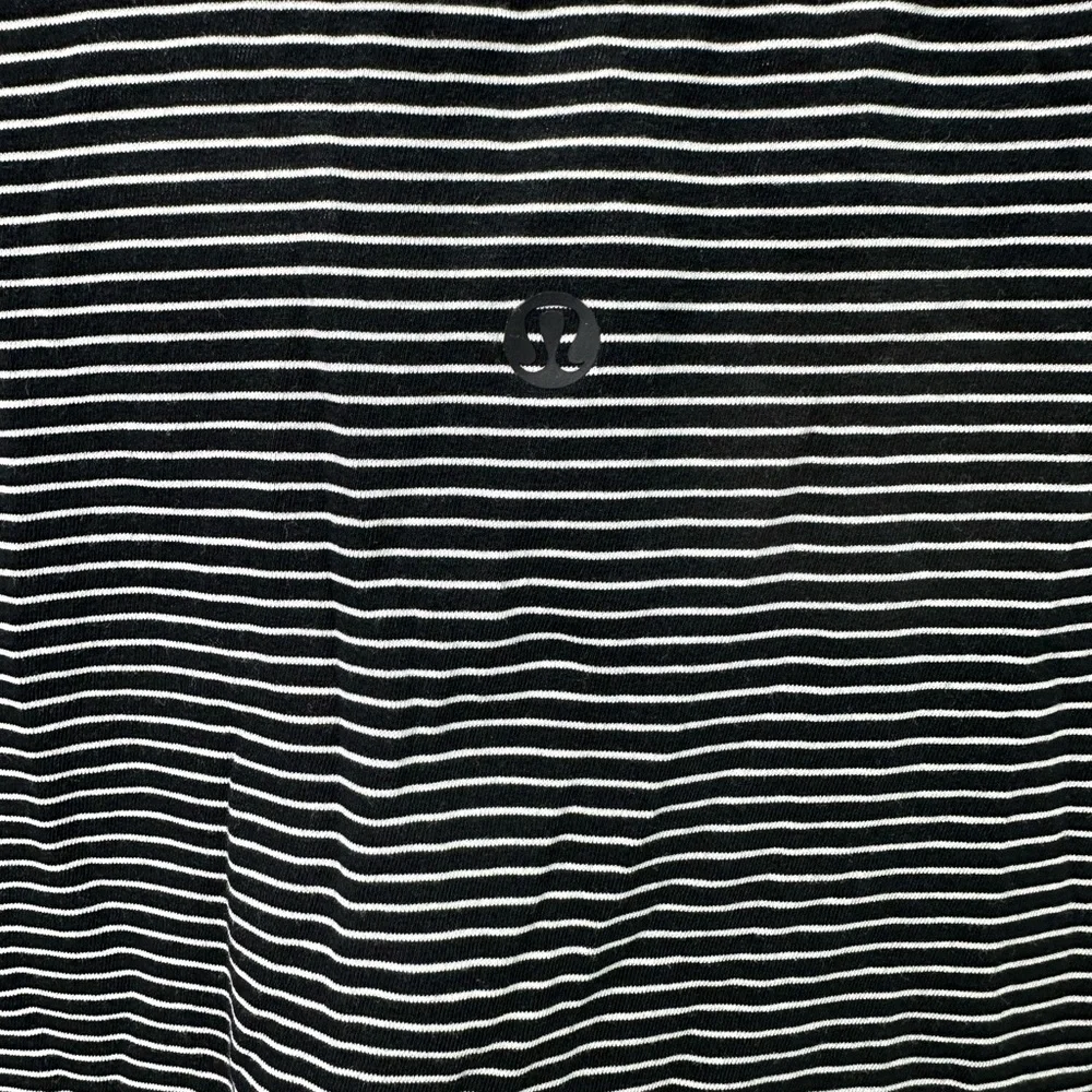 lululemon athletica Black and White Striped Short Sleeve Tee